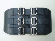 BS1 Black Leather Six Buckle Corset Belt