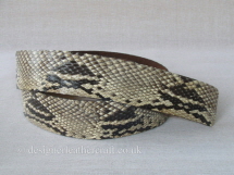 Python Snakeskin Belt Strap A 42mm wide to make a belt up to 40 inches in length