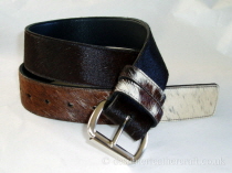 Tricolour Hair Cowhide Belt - 40mm - 40 inch