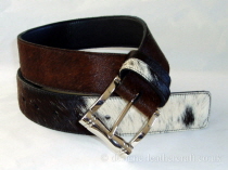 Tricolour Hair Cowhide Belt - 40mm - 42 inch B