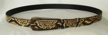 Womans Skinny Python Snakeskin Belt